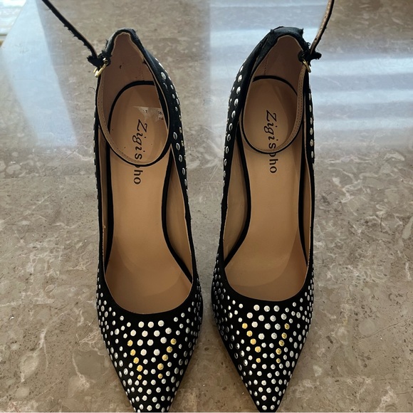 Ziti Soho all over studs ankle strap heels size 8.5 - Picture 2 of 6